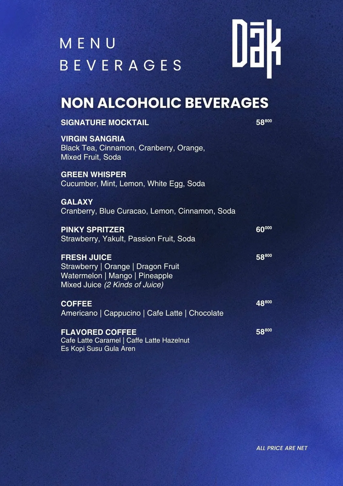 DAK Social Club menu 32