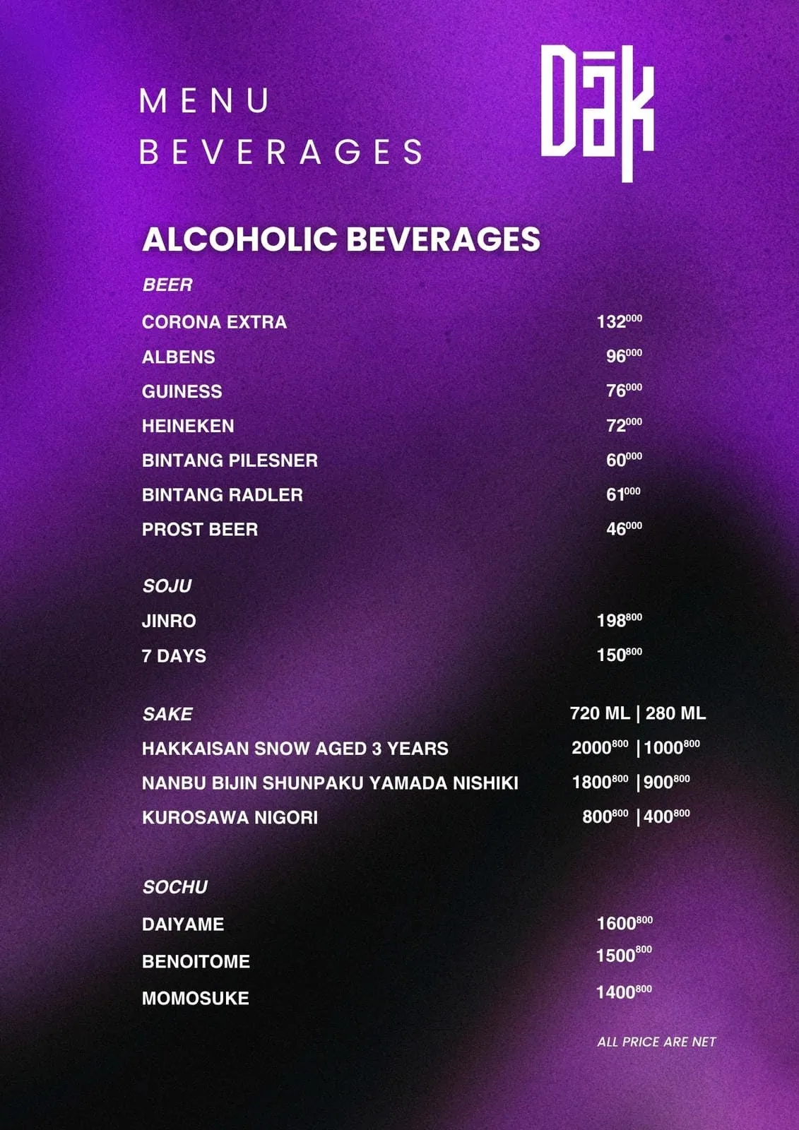 DAK Social Club menu 38