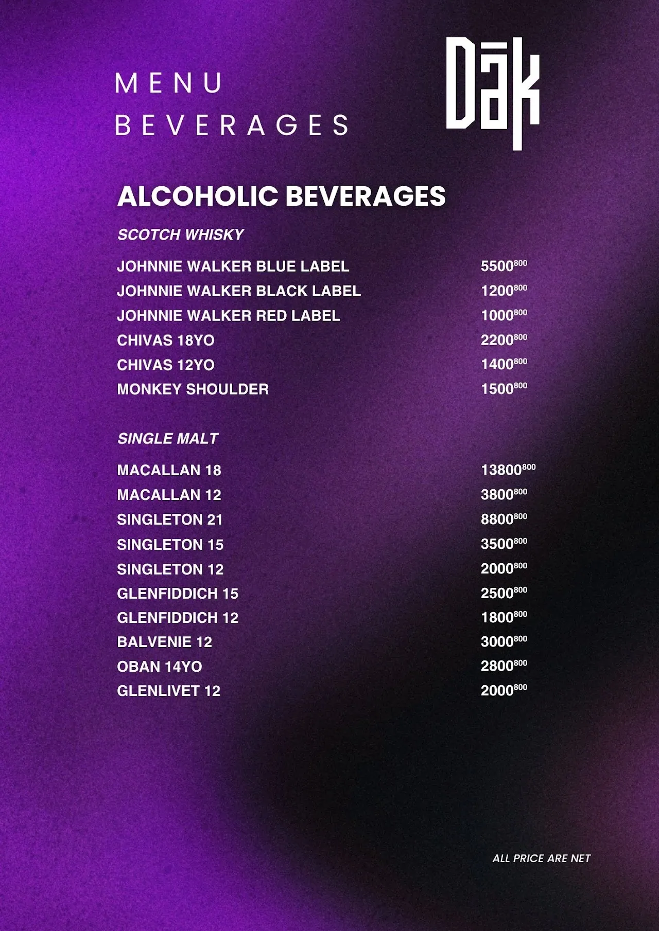 DAK Social Club menu 40