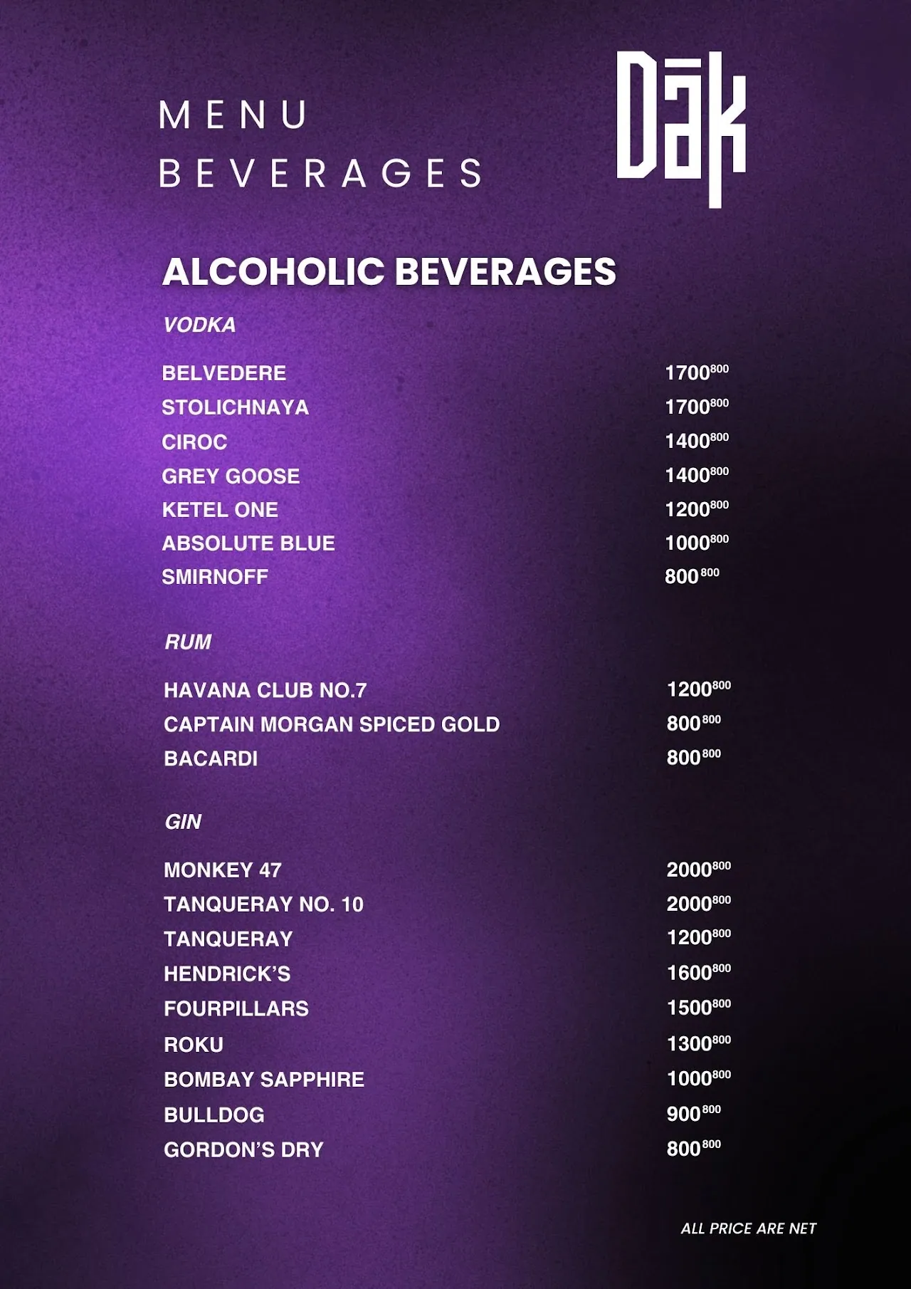 DAK Social Club menu 42