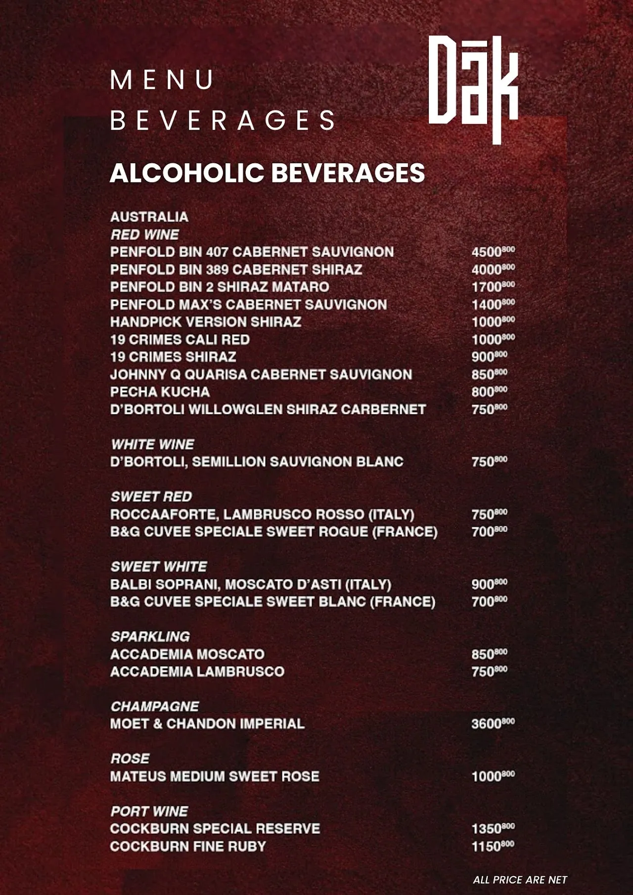 DAK Social Club menu 44