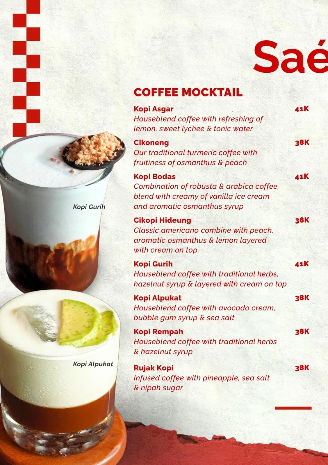 Saé 24H menu 26
